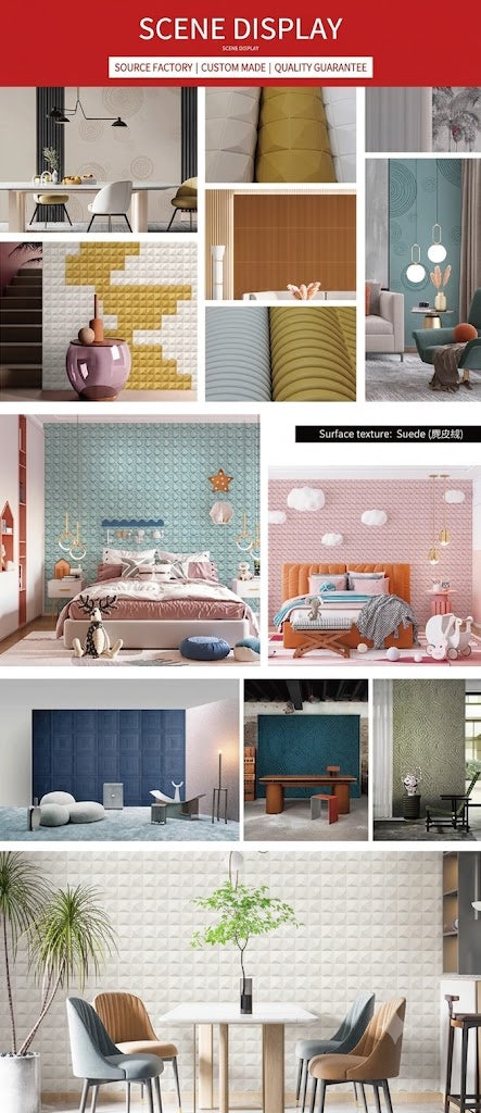 3D Space Cotton Wall Covering with Suede Texture – Wall Decor Fabric Roll