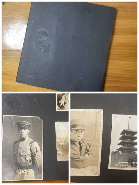 Japanese Old photo album WWII VINTAGE  RARE 63 photos 1940s